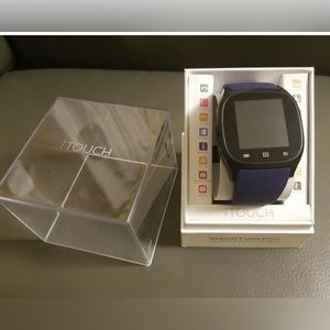 ITOUCH Smartwatch ANDROID IOS Digital Dark Blue Rubber Strap
